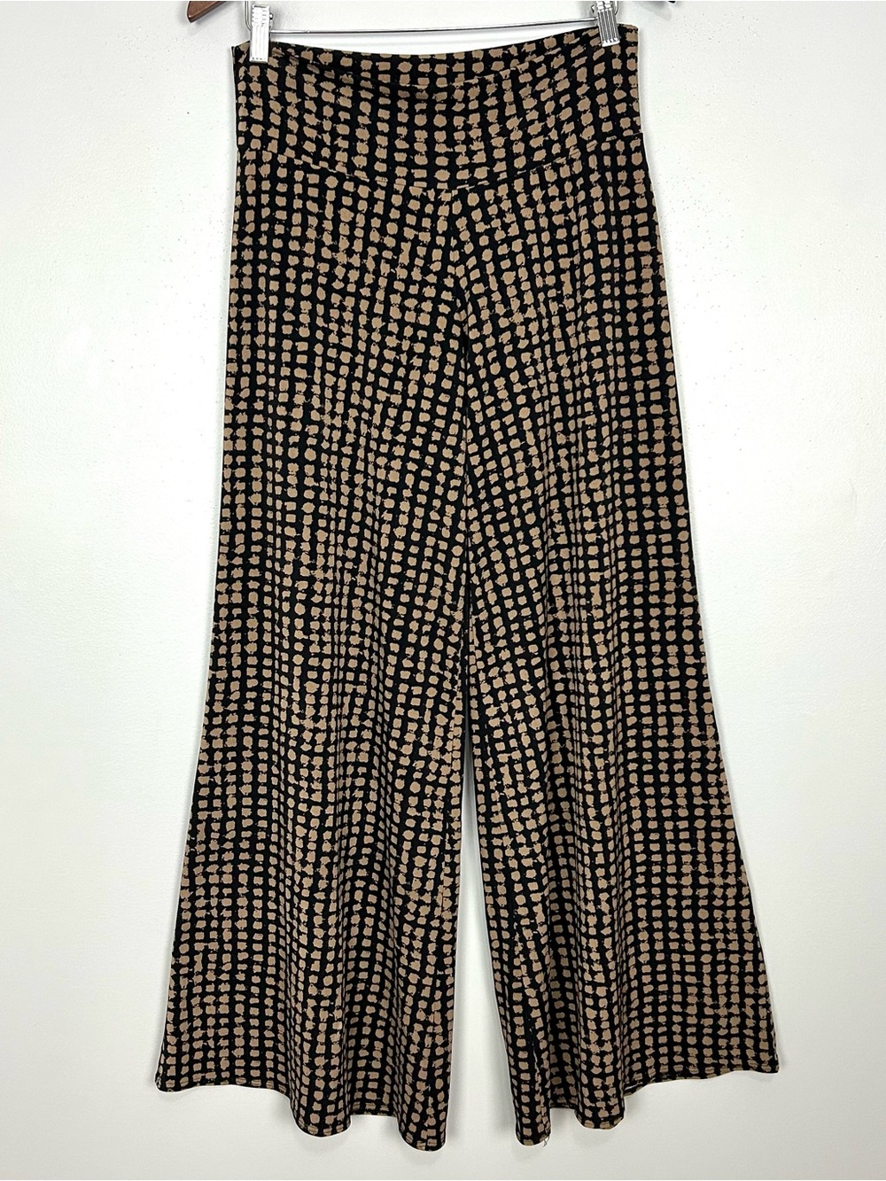 Clara Sun Woo Palazzo Pants Women’s Size M Pull On Wide Leg Stretch Knit Print